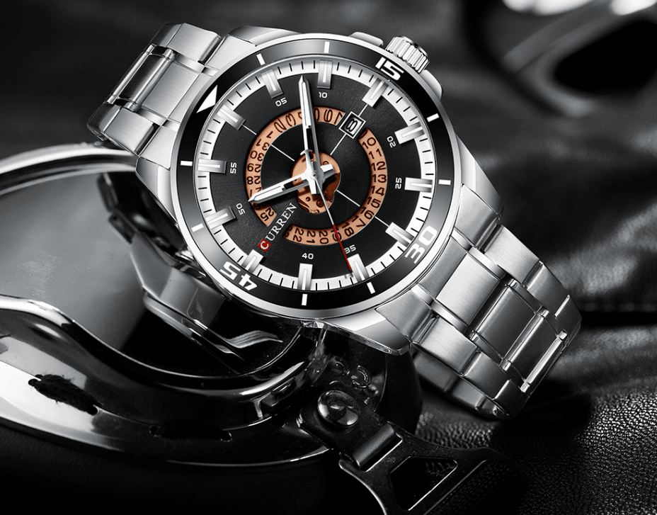 Modern Men's Waterproof Quartz Sports Watch with Fluorescent Hands