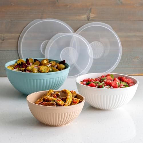 Nordic Ware Prep and Serve Mixing Bowls Set, Earth-Tones
