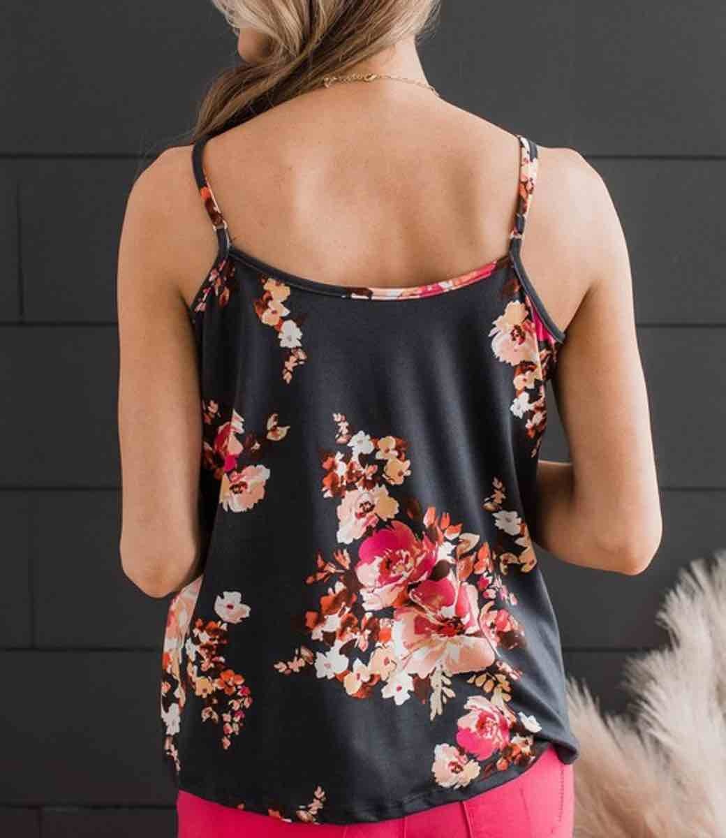 Floral Print Spaghetti Strap Tank Top - Lightweight Summer Camisole