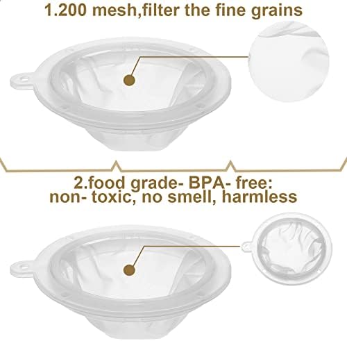 Cunhill 4 Pcs 200 Mesh Filter 5 Inch, Fine Nylon Sieve Reusable