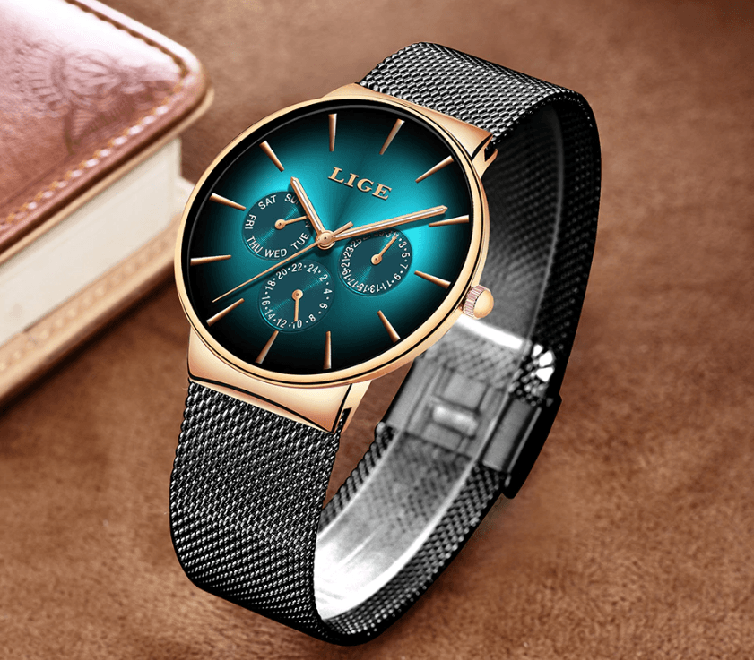 Unisex Elegant Stainless Steel Watch with Date and Chronometer