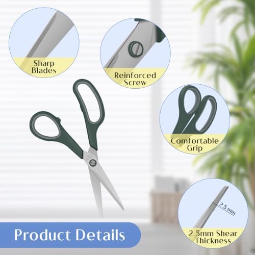 3 Pack All Purpose Scissors for Office School Craft Scrapbook