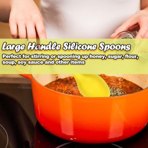 4Pcs Silicone Basting Serving Spoon Silicone Nonstick Mixing Spoon Silicone