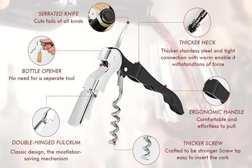 Kit-Home Professional Waiter Corkscrew Wine Openers Set, Upgraded