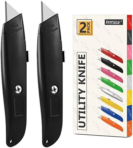 DIYSELF 2 Pack Box Cutters Retractable Utility Knife