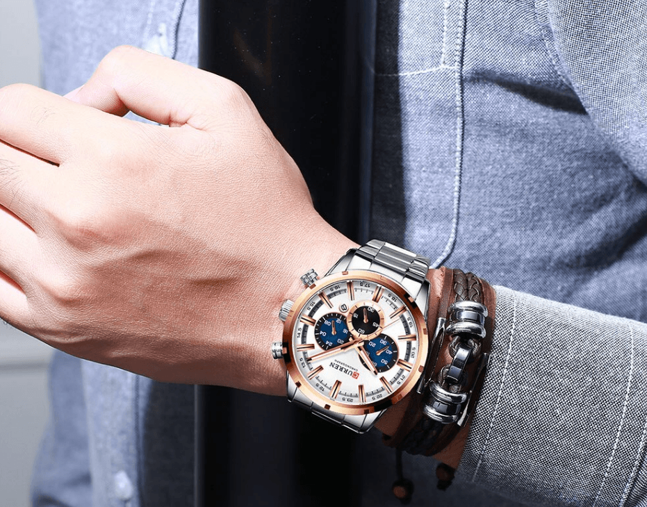 CURREN Men's Waterproof Sport Chronograph Watch with Date Display