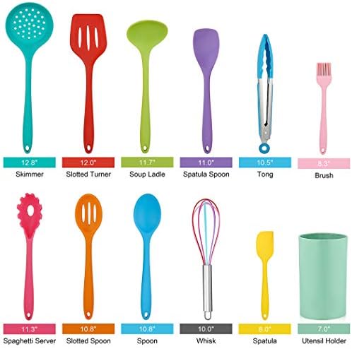 LIANYU 12-Piece Silicone Kitchen Cooking Utensils