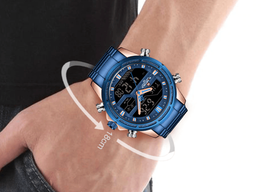 Men's Waterproof Analog Digital Multifunction Business Watch