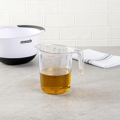 Restaurantware 1 qt Clear Plastic Measuring Cup, 10 Pack