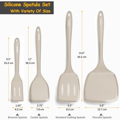 Silicone Spatula Set, 600°F Heat Resistant Silicone Spatula Turner Flipper