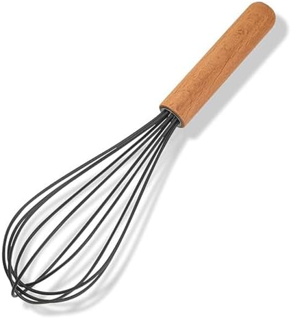 1-piece Egg Whisk Silicone Kitchen Utensils Sturdy Thickened Wooden Handle