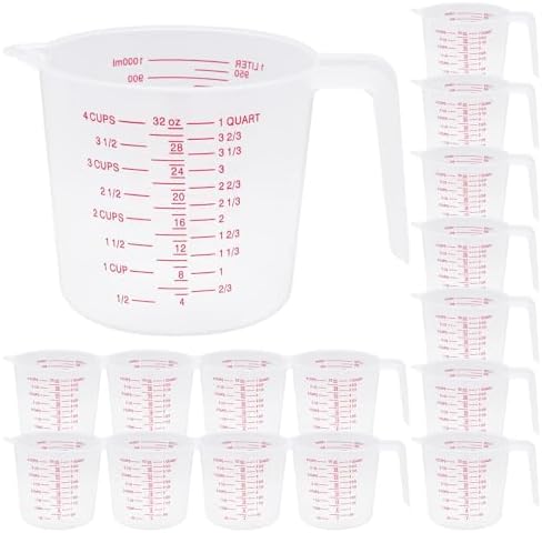 16 Pcs 4 Cup/32 Oz Plastic Measuring Cups