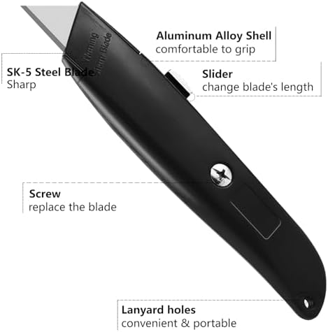 DIYSELF 2 Pack Box Cutters Retractable Utility Knife