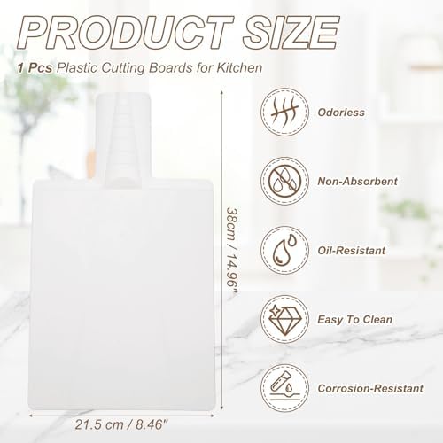 uxcell Foldable Cutting Board 15"x8.5" Plastic Folding Cutting Board White