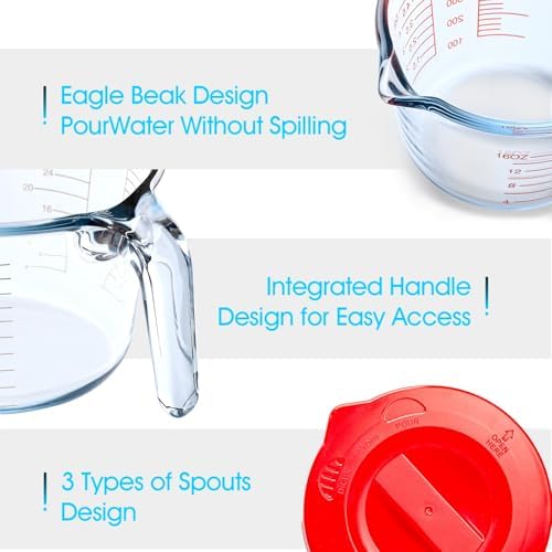 NUTRIUPS 4-Cup High Borosilicate Glass Measuring Cup