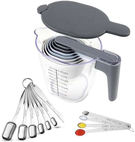 22-Pc Stackable Measuring Cups and Spoons Set