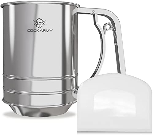 Cook Army Flour Sifter, 3 Cup Stainless Steel, Great Double-layer Baking Sifters