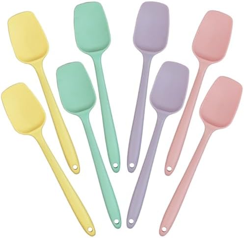 8 PCS, 8.2Inch Silicone Spatulas Rubber Spatula Small Spatula Baking Mini