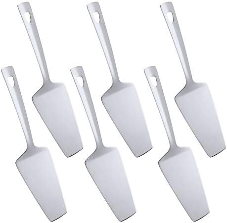 6 Pcs Silver Cake Server, Stainless Steel Titanium Plated Pizza Spatula