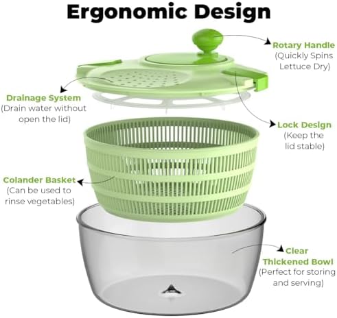 Salad Spinner 4.4 QT Lettuce Spinner