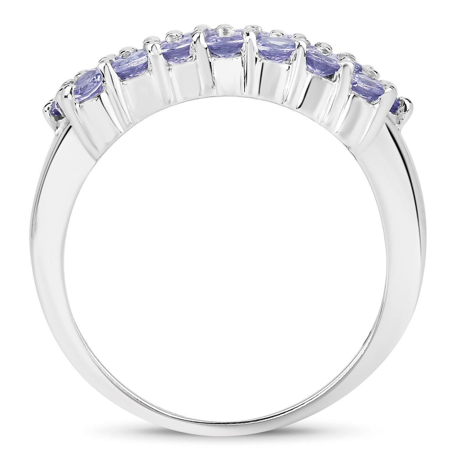 1.54 Carat Genuine Tanzanite .925 Sterling Silver Ring