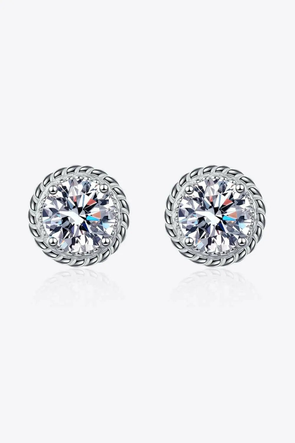 2 Carat Moissanite 925 Sterling Silver Stud Earrings