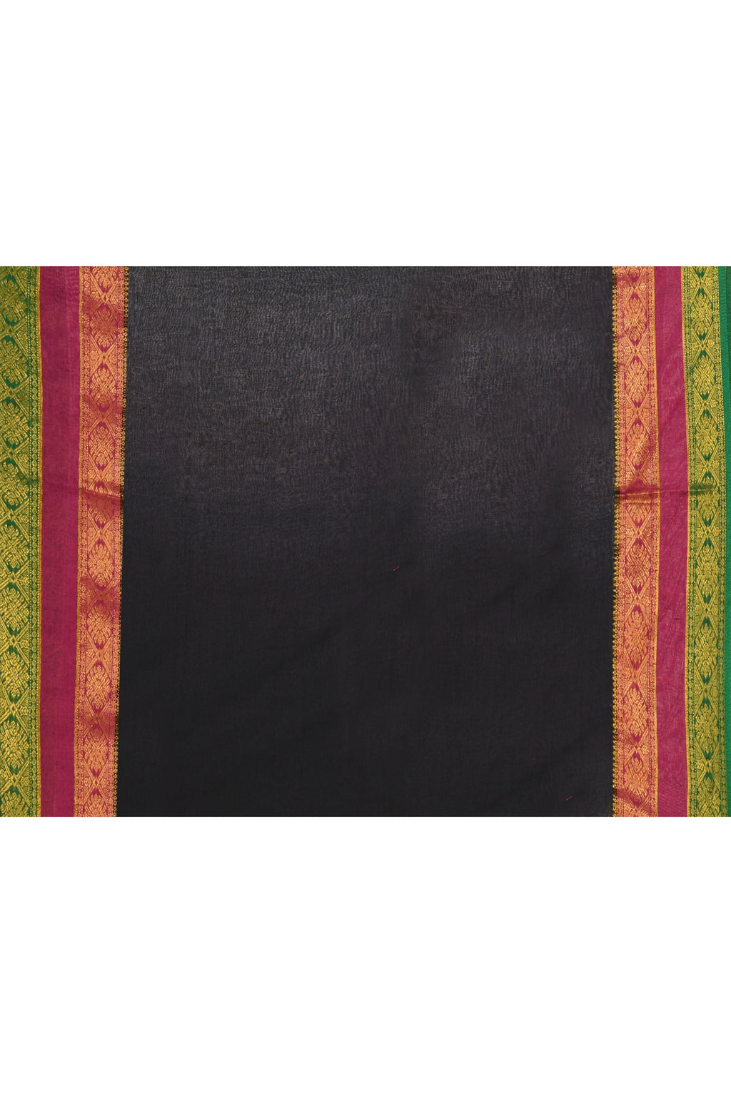 Black Embellished Zari Border Cotton Saree