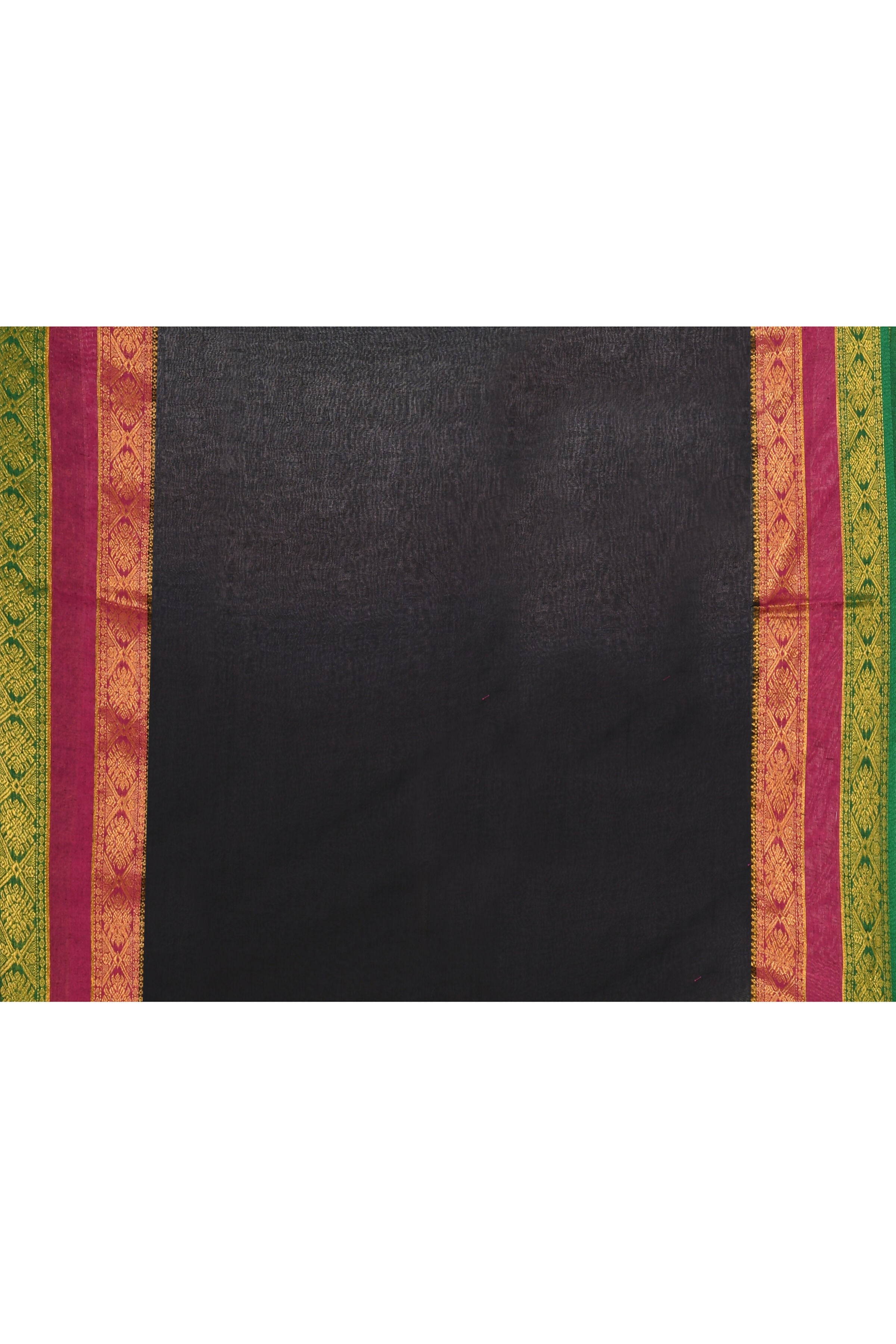 Black Embellished Zari Border Cotton Saree