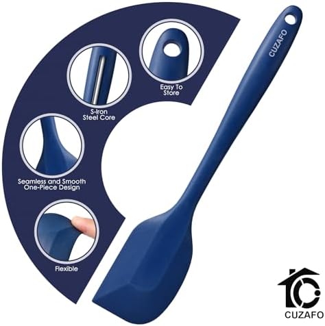 BPA Free Silicone Spatula Turner Mixing Set, Classic Blue