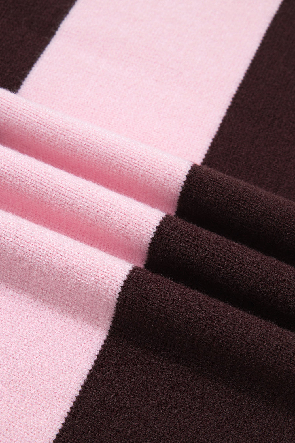 Stripe Contrast Mock Neck Drop Shoulder Sweater