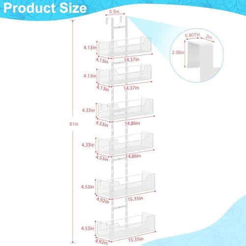 Hongtamoya Over The Door Organizer, Metal Hanging Door Organizer