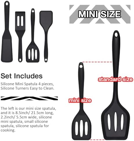 Silicone Mini Spatula 4PCS, Small Silicone Turners