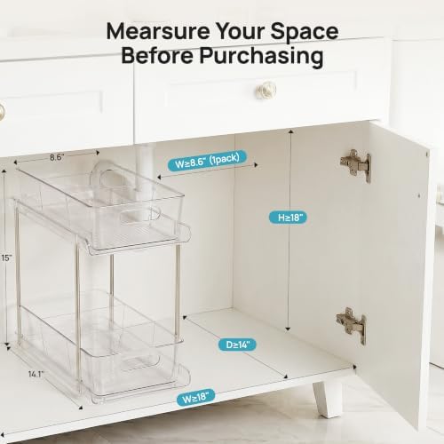 Vtopmart 2 Pack Larger Higher Pull Out Under Sink Organizer
