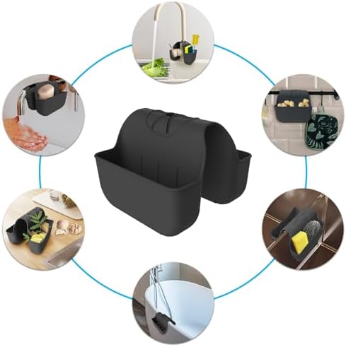 Sponge Holder for Kitchen Sink, Silicone Sink Saddle Caddy Organizer Rack