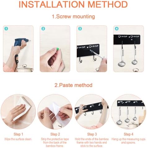 Premium Measuring Cups and Spoons Hanging Rack