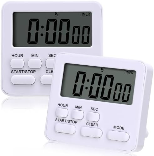 Leumoi 2 Pcs Digital Kitchen Timer 24 Hour Alarm