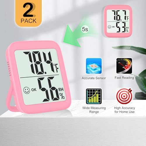 Antonki 2 Pack Room Thermometer Indoor Hygrometer