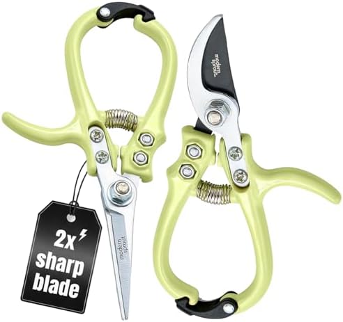Modern Sprout Hand Pruners+Shears Set w/Blister -Gardening Tools-Chartreuse