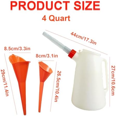 2 Pack 4 Quart Oil Jug Car Oil Measuring Container