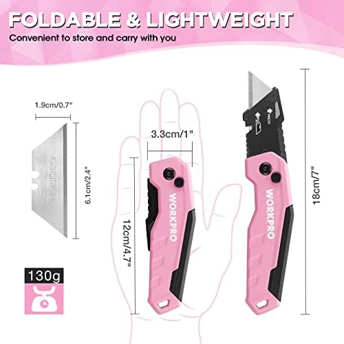 WORKPRO Folding Utility Knife, Quick Change Box Cutter