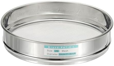PATIKIL 26 Mesh Lab Sieve, 11.8" Diameter Sifting Screen 304 Stainless Steel