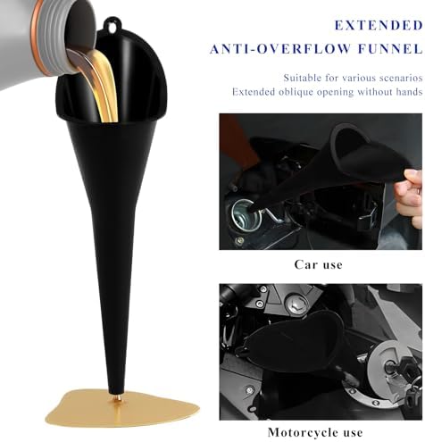Oil Funnel, Flexible Multi-Function Automotive Oil Funnel, Spill-Proof Plastic