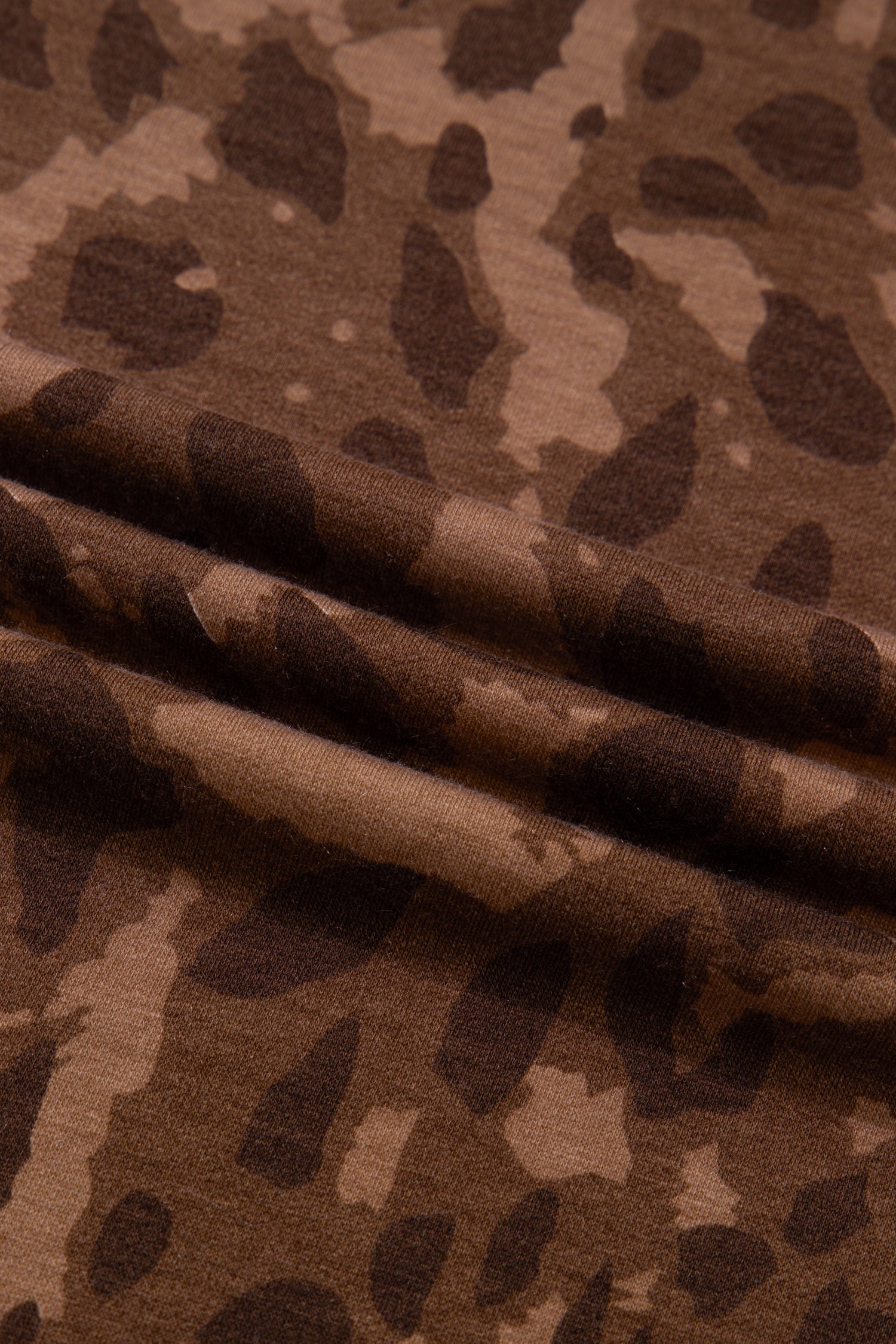 Leopard Contrast Stripe Tee and Shorts Two-Piece Lounge Set