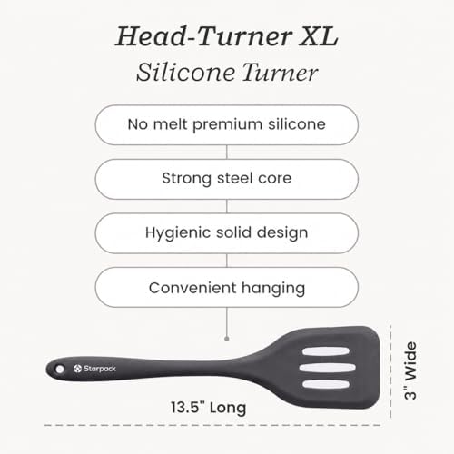 Starpack 'Head Turner' XL Premium Silicone Turner and Slotted Spatula 13.5"