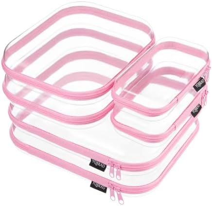 YQBRAO Clear Hard Shell Zipper Cases, 6 Multi-Size Organizers