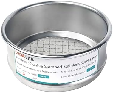 4" 304 Stainless Steel Lab Sieve, 4 Mesh Screen Sifter