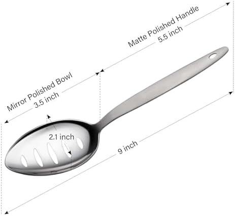 Kunz Spoon Slotted | 9 Inch Horizontal Slot Chef Spoon