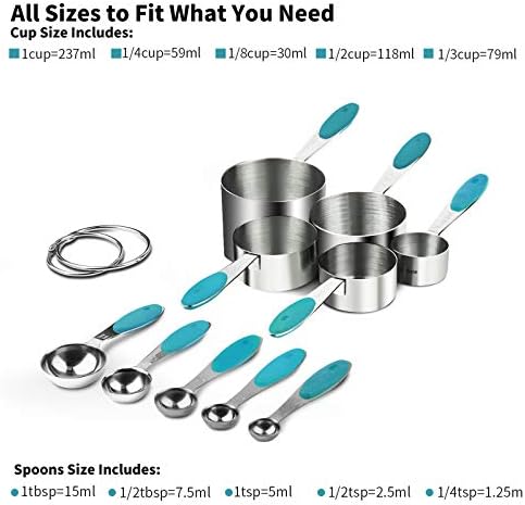 U-Taste Measuring Cups Spoons Set, 18/8 Stainless Steel