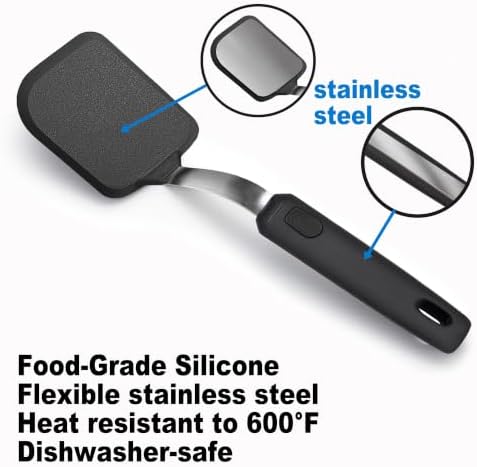 5 Piece Heat Resistant Silicone Spatula Set Cooking Utensils Set