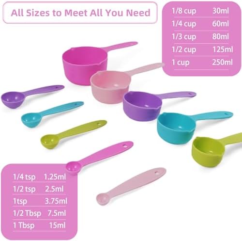 10PCS Measuring Spoons and Cups Set Stackable Nesting Cups Spoons